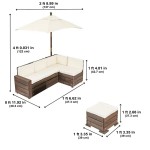 Mobilier pentru Copii Modular de Gradina - Canapea Coltar Fotoliu sectional cu Umbrela Bej Kidkraft Mobilier pentru Copii Modular de Gradina - Canapea Coltar Fotoliu sectional cu Umbrela Bej Kidkraft